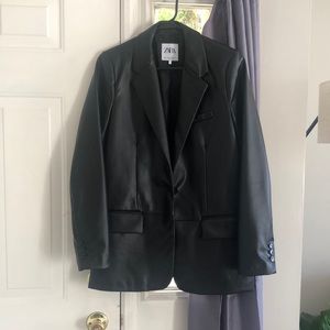 Zara leather blazer